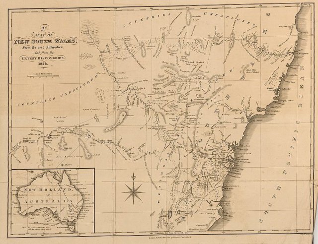 Map of NSW 1825, courtesy of the National Library | A History of ...