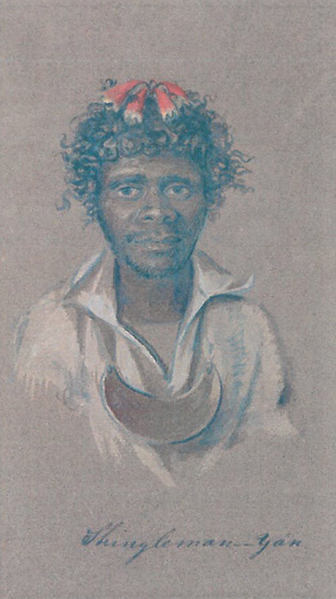 King Shingleman Yan of Lake Macquarie. Artist Alfred Agate c1839.